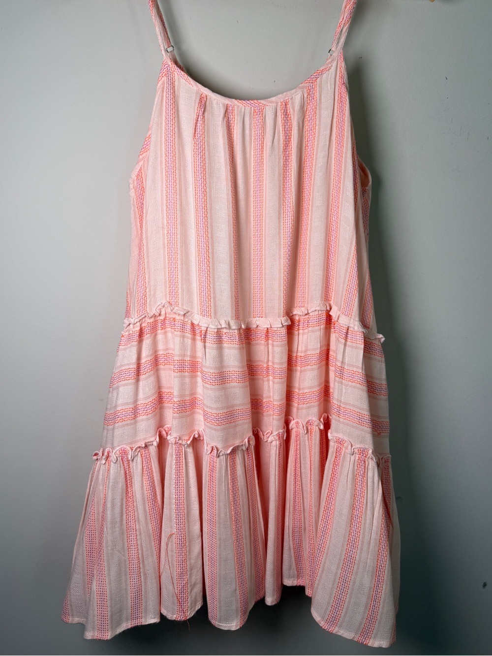 dRA Los Angeles Anthropologie Striped Tiered Babydoll Boho Cottagecore Dress M
